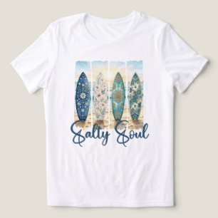 T-shirt En Tri-matière Âme salée Bohème Fleurie Planches de surf Coucher 