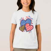 T-shirt En Tri-matière American Flag Heart Leopard Sublimation-64210 (Recto)