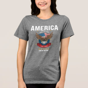 T-shirt En Tri-matière Amérique 250e anniversaire Aigle Rouge Blanc Ble