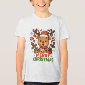 T-shirt En Tri-matière AMITA - Merry Christmas Reindeer (Recto)