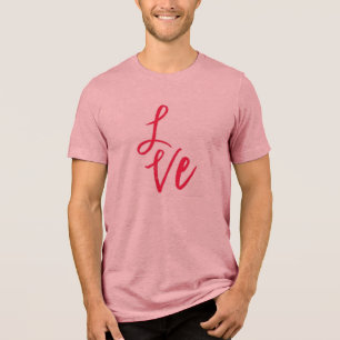 T-shirt En Tri-matière "Amour" Arrière - plan rose Tee