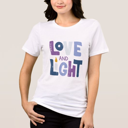 T-shirt En Tri-matière Amour Et Lumière Hanoukka Juif Chic Moderne tendan (Recto)