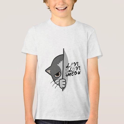 T-shirt En Tri-matière amour miow design amoureux des chats #catlover #ca (Recto)