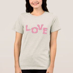 T-shirt En Tri-matière Amour Paillettes Roses