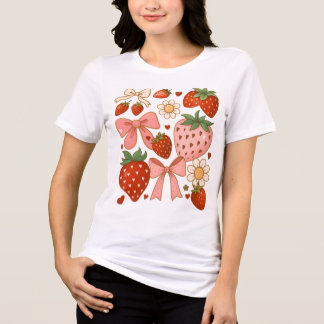T-shirt En Tri-matière Amoureux de Fraises Cute Fruit Festif
