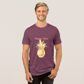 T-shirt En Tri-matière Ananas Tropical Gold Happy Vibes (Recto plein)
