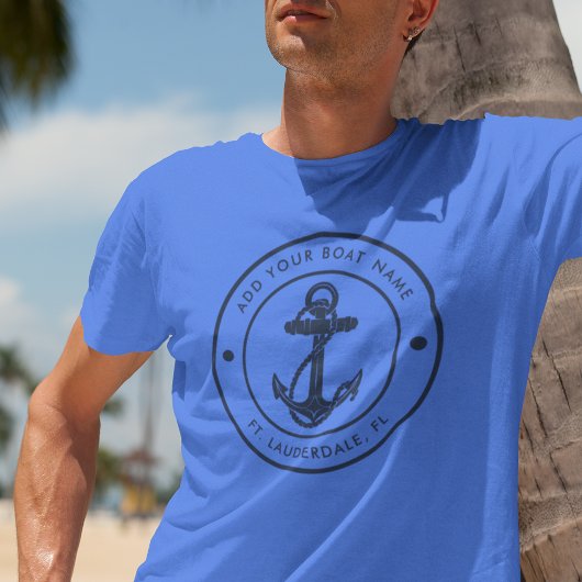 T-shirt En Tri-matière Ancre nautique Nom du bateau Bateau Custom