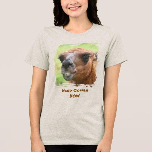 T-shirt En Tri-matière Angry Llama Need Coffee Humor Funny (Recto)