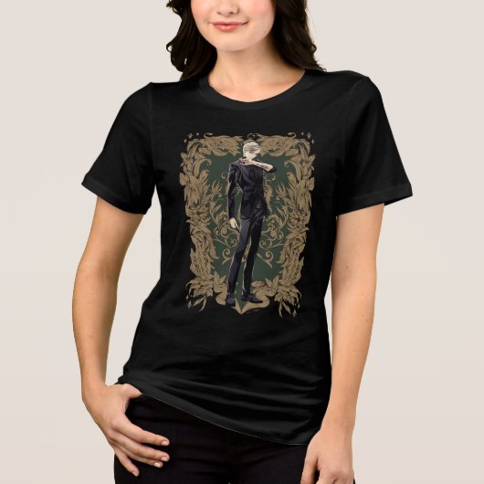 T-shirt En Tri-matière Anime Draco Malfoy Cadre Ornate (Recto)