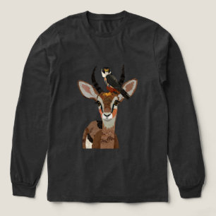 T-SHIRT EN TRI-MATIÈRE ANTILOPE & FAUCON