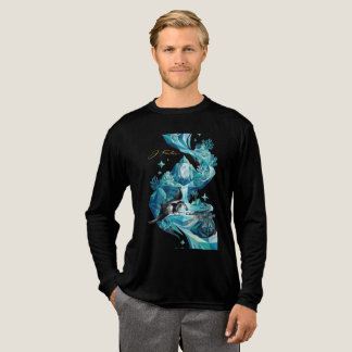T-shirt En Tri-matière “Aqua Elegance – Manta Ray Tri-Blend Long Sleeve S
