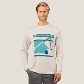 T-shirt En Tri-matière Aqua Turquoise bleu géométrique Abstrait MCM Look (Recto complet)