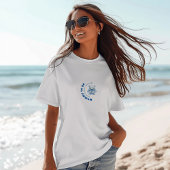 T-shirt En Tri-matière Aquarelle bleu blanc baby shower garçon ours