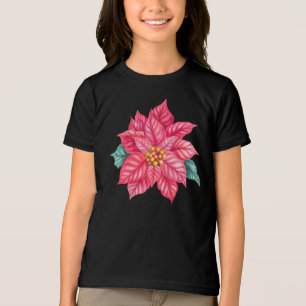 T-shirt En Tri-matière Aquarelle de Noël Poinsettia Flower-74545