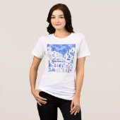 T-shirt En Tri-matière Aquarelle de Santorin personnalisée (Recto plein)
