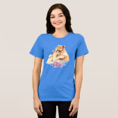 T-shirt En Tri-matière Aquarelle mignonne Mère Lion & Cub (Recto plein)