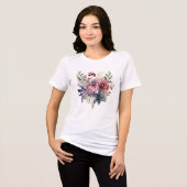 T-shirt En Tri-matière Aquarelle rose violet Florals Feminine Girls (Recto plein)