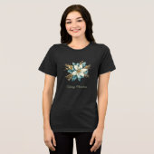 T-shirt En Tri-matière Aquarelle Turquoise Floral Vacances T-shirt femme (Recto plein)