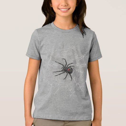 T-shirt En Tri-matière Araignée Noire Et Araignée De Toile D'Araignée (Recto)