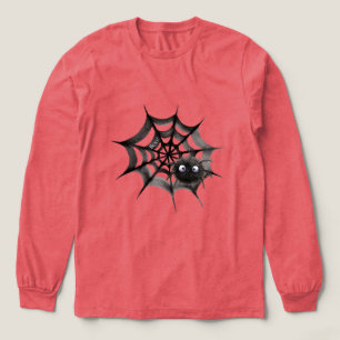 T-shirt En Tri-matière Araignée noire sur toile Halloween