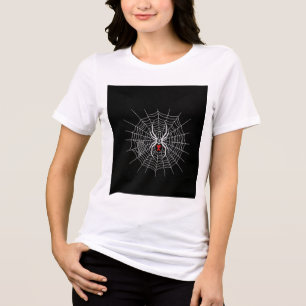 T-shirt En Tri-matière Araignée Veuve Noire Gothique Toile Cœur Vintage E