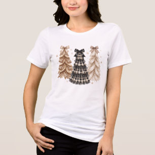 T-shirt En Tri-matière Arbres de Noël neutres chic couronnes graphique de