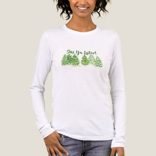 T-shirt En Tri-matière Arbres d'hiver peints à la main SKI YA ULTER Woman