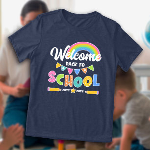 T-shirt En Tri-matière Arc en ciel Bienvenue à l'école avec année
