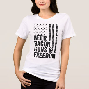 T-shirt En Tri-matière Armes à bières et ampoules; Liberté _ Drapeau Usa