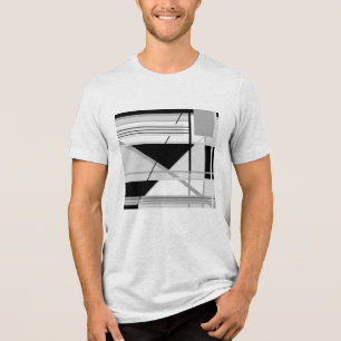 T-shirt En Tri-matière Art Abstrait géométrique gris clair et moyen
