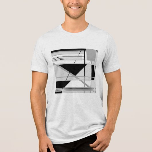 T-shirt En Tri-matière Art Abstrait géométrique gris clair et moyen (Recto)