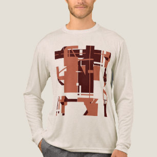 T-shirt En Tri-matière Art abstrait géométrique MCM de couleur brun foncé