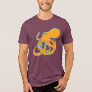 T-shirt En Tri-matière Art audacieux et funky de la pieuvre