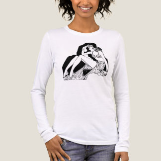 T-shirt En Tri-matière Art de ligne Flapper vintage