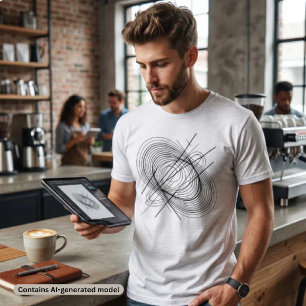 T-shirt En Tri-matière Art de ligne spirale abstrait moderne