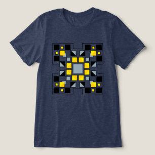 T-shirt En Tri-matière Art de motif de courtepointe géométrique moderne 