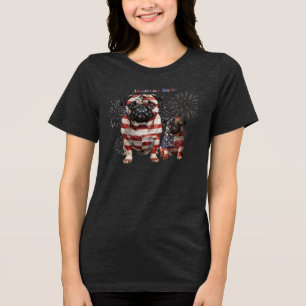 T-shirt En Tri-matière Art de pug patriotique