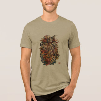 T-shirt En Tri-matière Art de squelette japonais | Crâne floral gothique