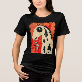 T-shirt En Tri-matière Art drôle de cheval regard de côté texte personnal