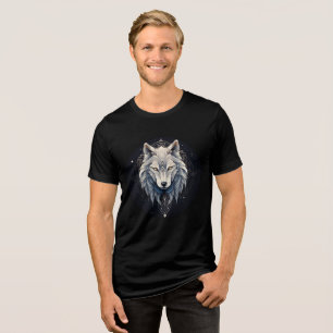 T-shirt En Tri-matière Art géométrique du loup blanc sacré