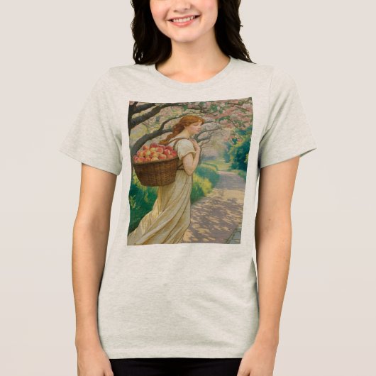 T-shirt En Tri-matière Art Nouveau Femme Peigne L'avoine (Recto)
