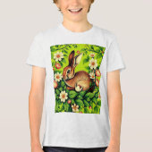 T-shirt En Tri-matière Art Nouveau Wild Rabbit and Flowers (Recto)