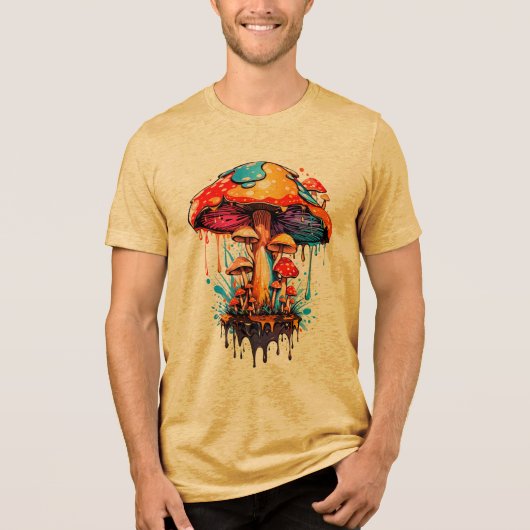 T-shirt En Tri-matière Art Psychédélique - Super Mushroom Driving (Recto)
