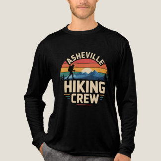 T-shirt En Tri-matière Asheville Randonnée Crew Retro Mountain Sunset Des