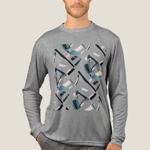 T-shirt En Tri-matière Aspect Lignes Tourbillonnantes Turquoise Bleu Ardo