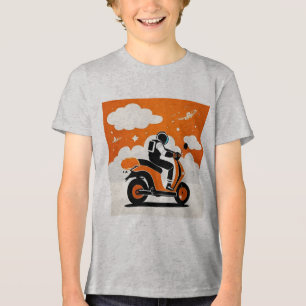 T-shirt En Tri-matière Astronaute à bord d'un scooter élégant