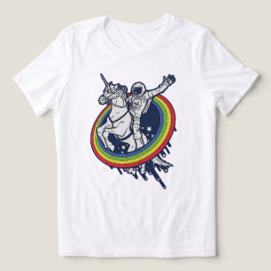 T-shirt En Tri-matière Astronaute chevauchant une licorne 