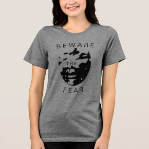 T-shirt En Tri-matière "Attention à la peur" Humour Inspiration Noir Desi