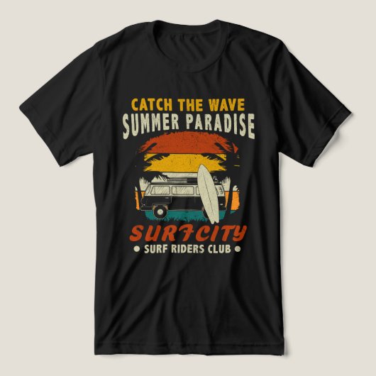 T-shirt En Tri-matière Attrapez Le Paradis D'Été De La Vague (Design Recto)