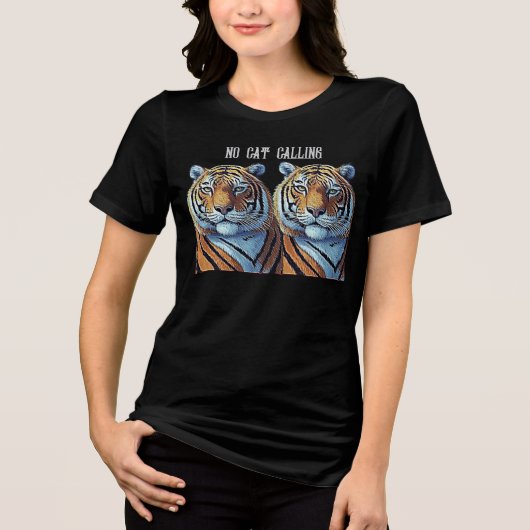 T-SHIRT EN TRI-MATIÈRE AUCUN APPEL À CHAT (Recto)